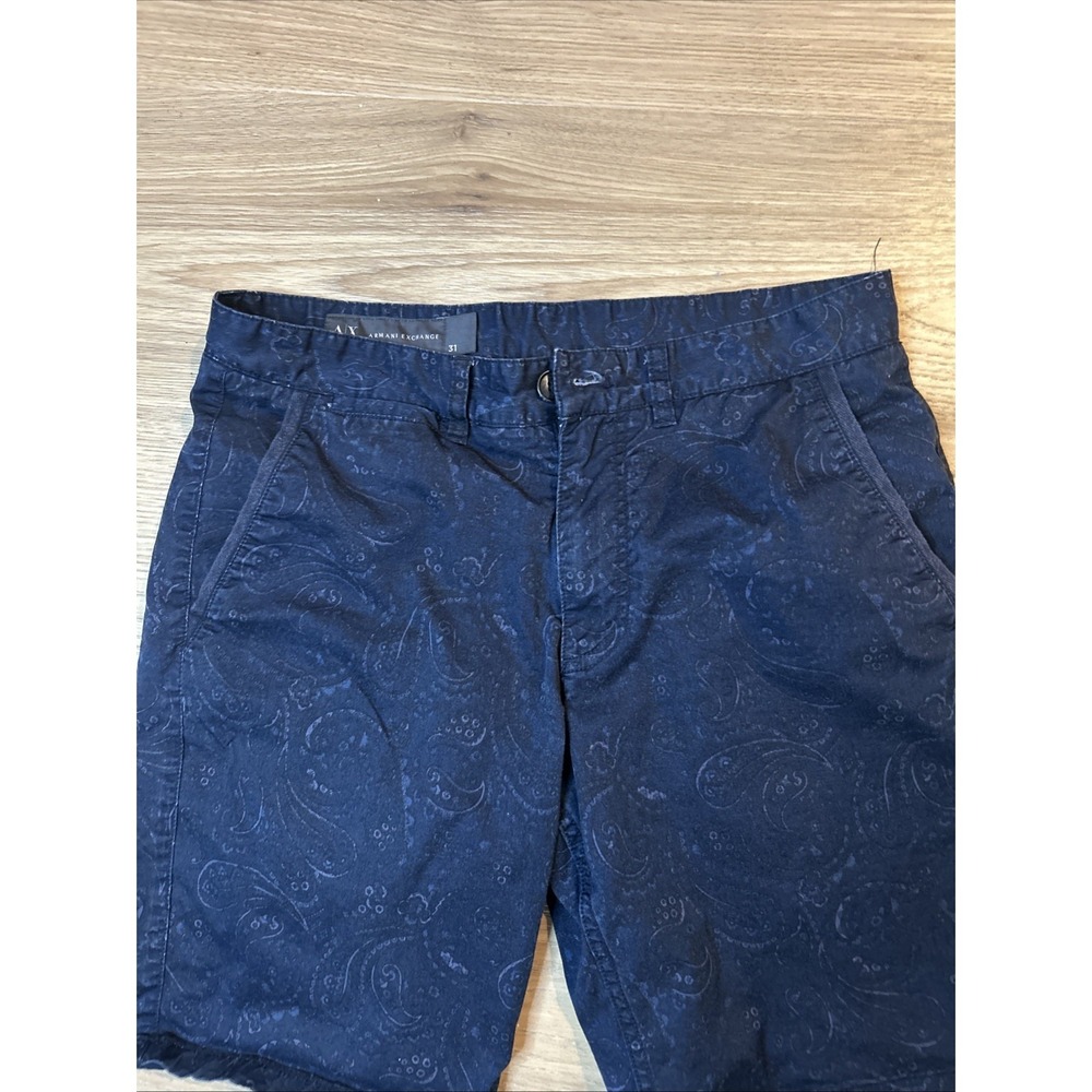 Armani Exchange Trouser Shorts Blue Floral Mens 31 - Picture 3 of 7